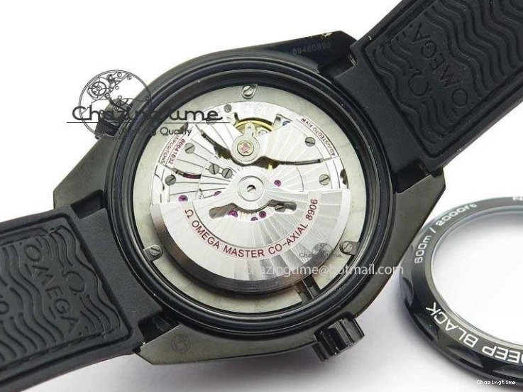 0705 ComfortFit Planet Ocean 45mm GMT DLC JHF Best Edition Black Dial On Rubber Strap A 8194
